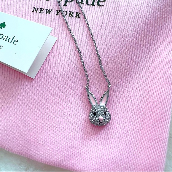 Kate Spade Easter Bunny Make Magic Bunny Rabbit Pendant Necklace - Picture 6 of 6